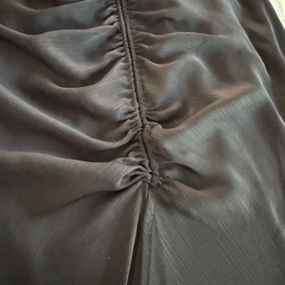 Free People Nothing Better Ruched Midi Slip Dress  XL Black New - Picture 5 of 15